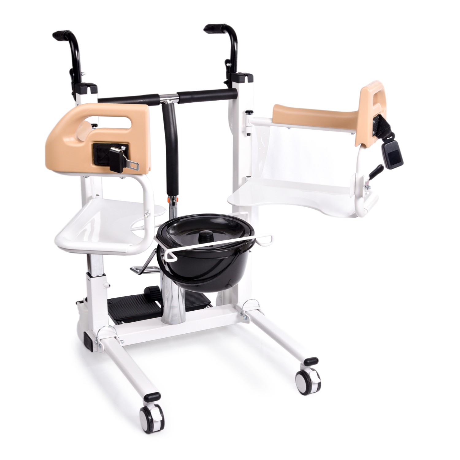 Comfort Plus DM-160 Tuvaletli Tekerlekli Sandalye (MANUEL) Ayak Pedallı